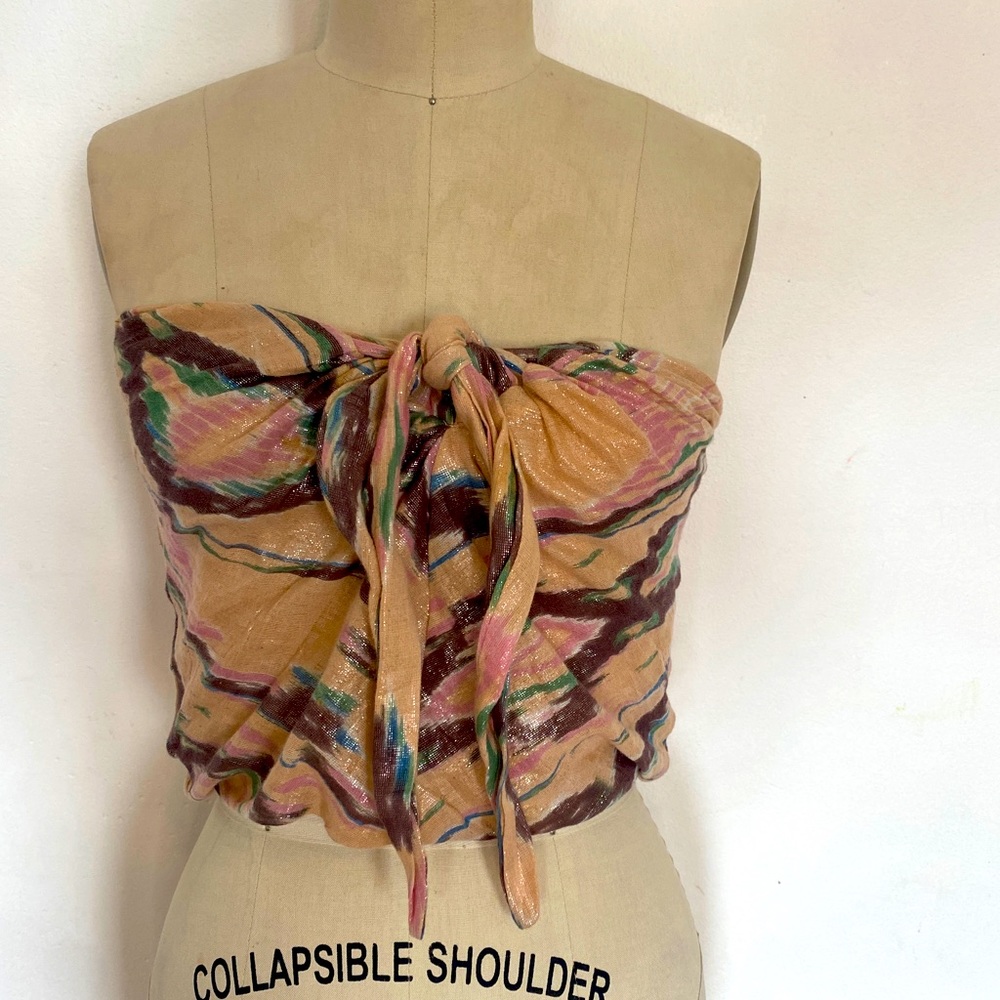 Free people fp one printed tube top with knit lining and lured printed fabric S